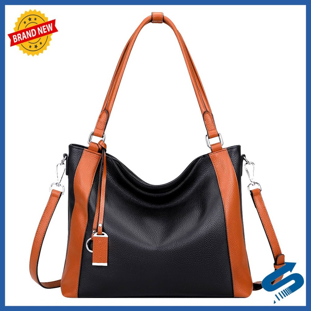 Large Genuine Leather Hobo Bag with Detachable Strap Classic Elegant Oversized